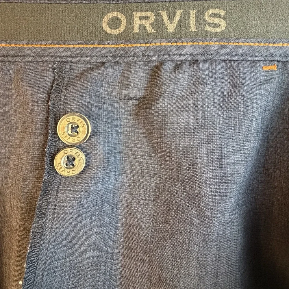 Orvis Men's 38 Shorts Blue Performance Lightweight Hiking Golf Flat Front EXC